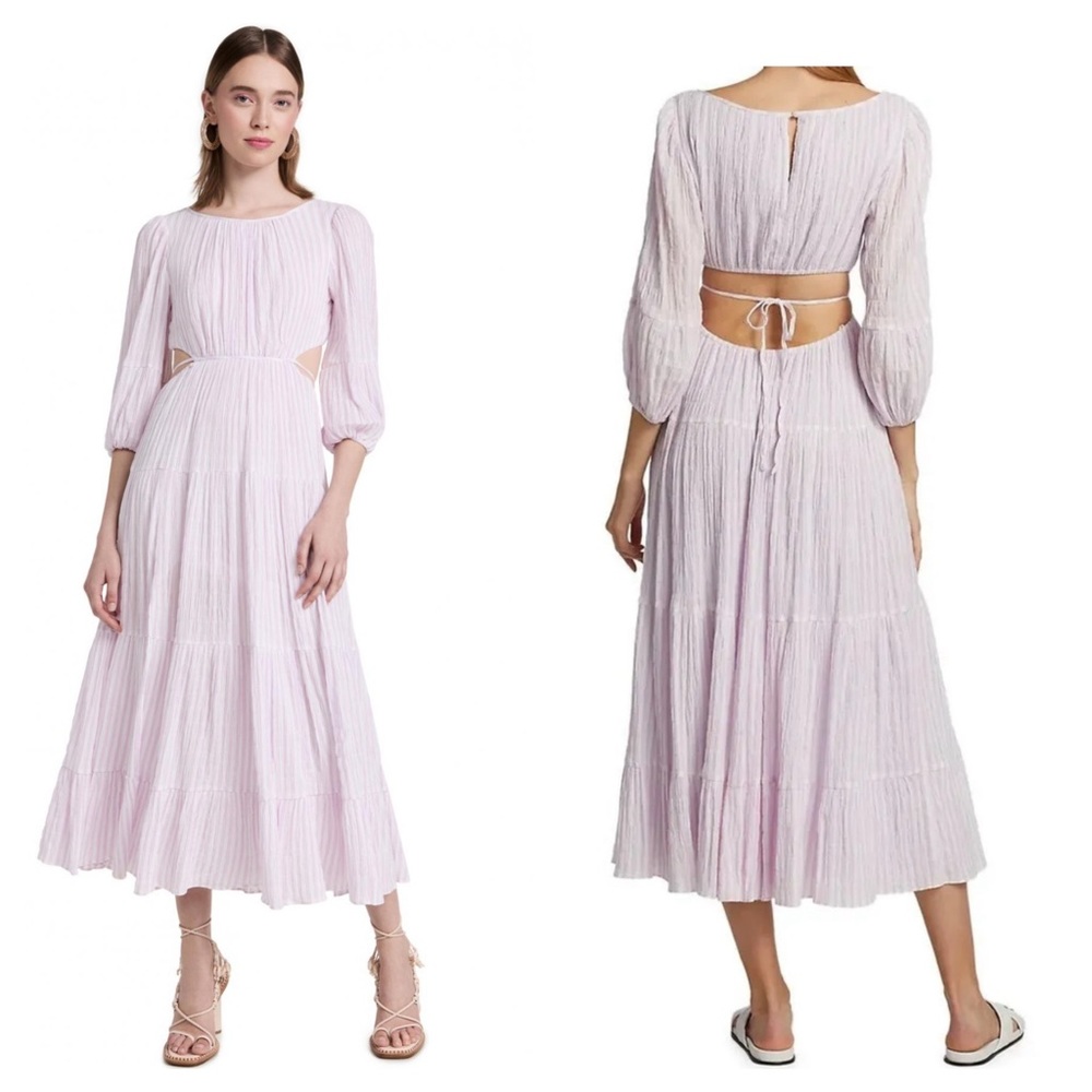 Cinq à Sept Cinq A Sept Lyle in Pale Iris Ivory Cutout Midi Dress size 8 NWOT